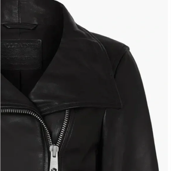 All Saints Black Leather Jacket - Picture 7 of 9